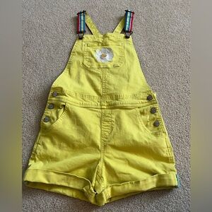 Boden girls 11-12 yr happy yellow overalls